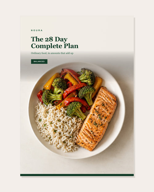 Cover of the NOURA 28 Day Complete Plan, balanced edition